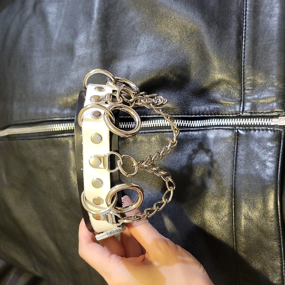 Real leather collar